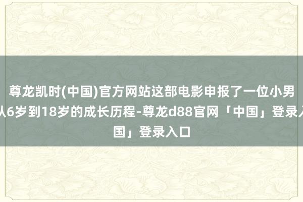 尊龙凯时(中国)官方网站这部电影申报了一位小男孩从6岁到18岁的成长历程-尊龙d88官网「中国」登录入口