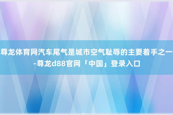 尊龙体育网汽车尾气是城市空气耻辱的主要着手之一-尊龙d88官网「中国」登录入口