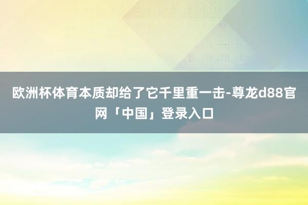 欧洲杯体育本质却给了它千里重一击-尊龙d88官网「中国」登录入口