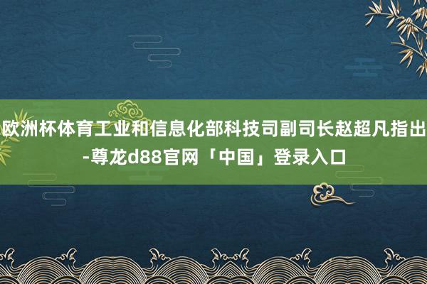 欧洲杯体育工业和信息化部科技司副司长赵超凡指出-尊龙d88官网「中国」登录入口