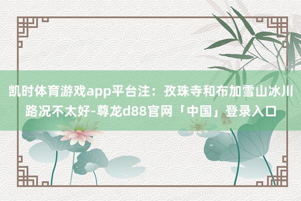 凯时体育游戏app平台注：孜珠寺和布加雪山冰川路况不太好-尊龙d88官网「中国」登录入口