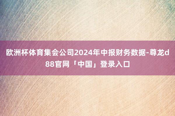 欧洲杯体育集会公司2024年中报财务数据-尊龙d88官网「中国」登录入口