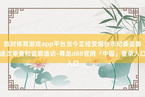 凯时体育游戏app平台当今正经受烟台市纪委监委递次审查和监察造访-尊龙d88官网「中国」登录入口