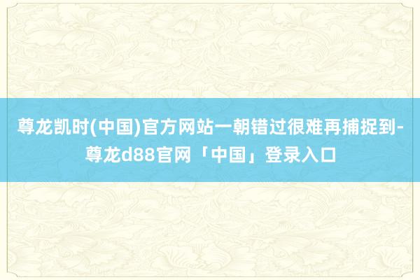 尊龙凯时(中国)官方网站一朝错过很难再捕捉到-尊龙d88官网「中国」登录入口