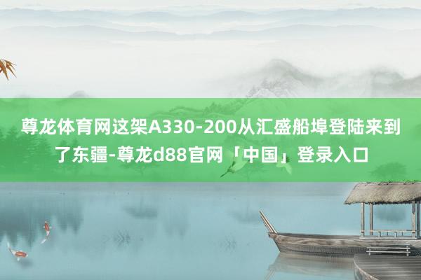 尊龙体育网这架A330-200从汇盛船埠登陆来到了东疆-尊龙d88官网「中国」登录入口
