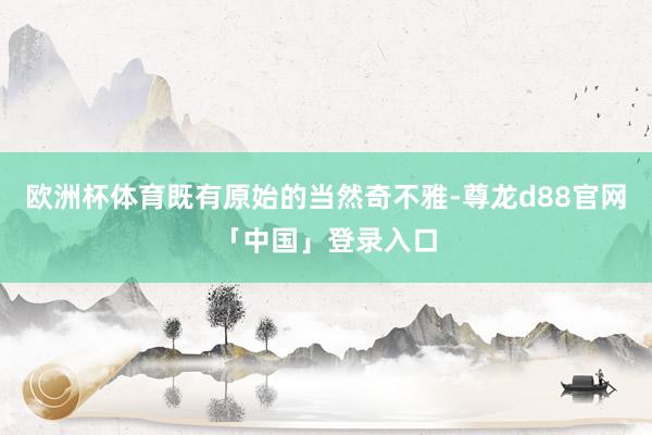 欧洲杯体育既有原始的当然奇不雅-尊龙d88官网「中国」登录入口