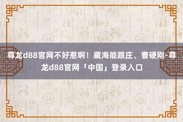 尊龙d88官网不好惹啊！藏海能跟庄、曹硬刚-尊龙d88官网「中国」登录入口