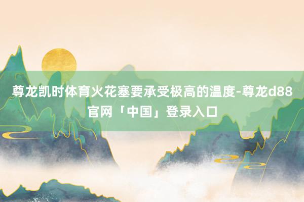 尊龙凯时体育火花塞要承受极高的温度-尊龙d88官网「中国」登录入口
