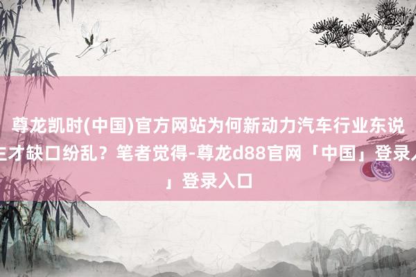 尊龙凯时(中国)官方网站为何新动力汽车行业东说念主才缺口纷乱？笔者觉得-尊龙d88官网「中国」登录入口