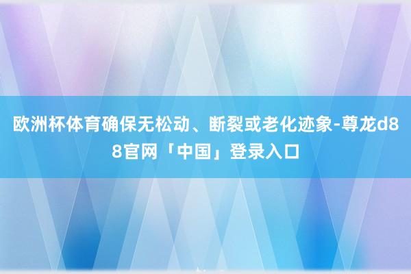 欧洲杯体育确保无松动、断裂或老化迹象-尊龙d88官网「中国」登录入口