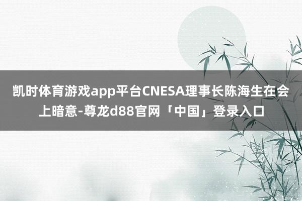 凯时体育游戏app平台CNESA理事长陈海生在会上暗意-尊龙d88官网「中国」登录入口