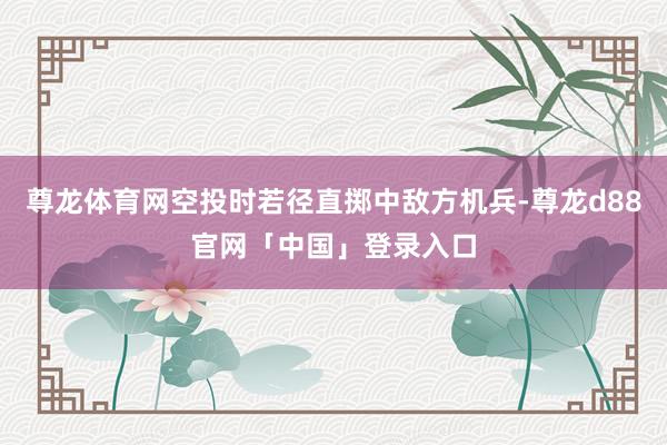 尊龙体育网空投时若径直掷中敌方机兵-尊龙d88官网「中国」登录入口