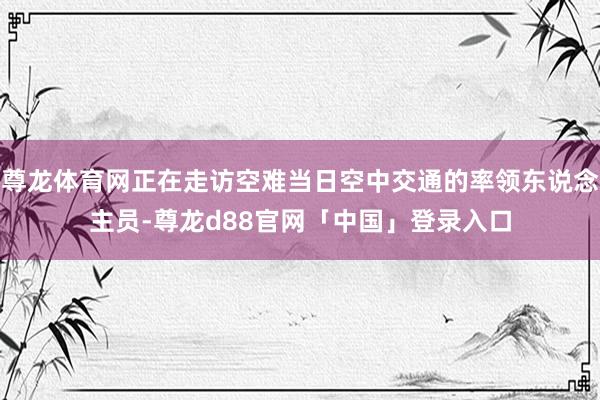 尊龙体育网正在走访空难当日空中交通的率领东说念主员-尊龙d88官网「中国」登录入口