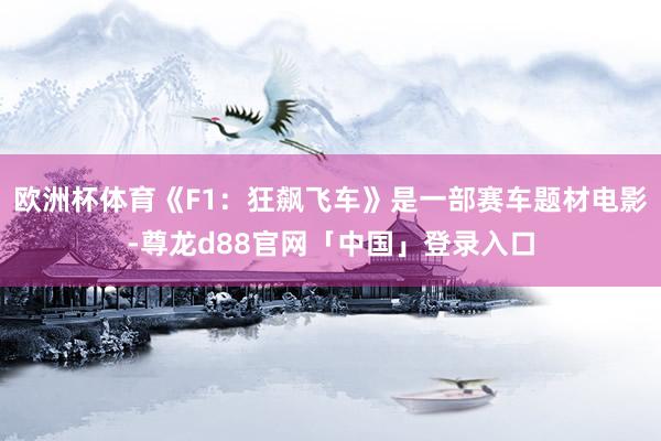 欧洲杯体育《F1：狂飙飞车》是一部赛车题材电影-尊龙d88官网「中国」登录入口