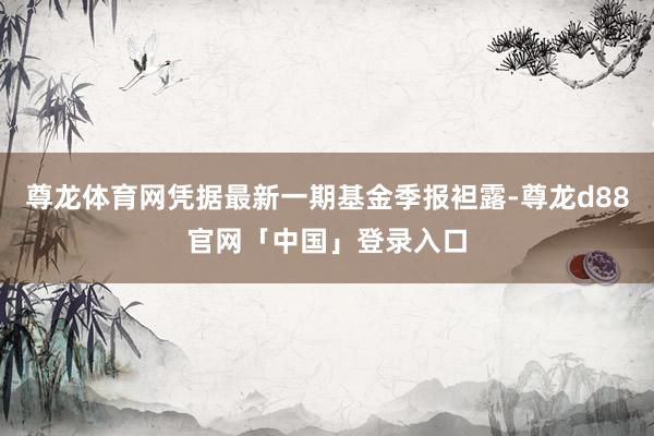 尊龙体育网凭据最新一期基金季报袒露-尊龙d88官网「中国」登录入口