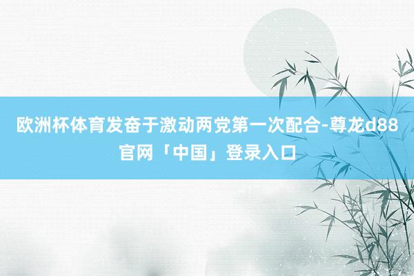 欧洲杯体育发奋于激动两党第一次配合-尊龙d88官网「中国」登录入口
