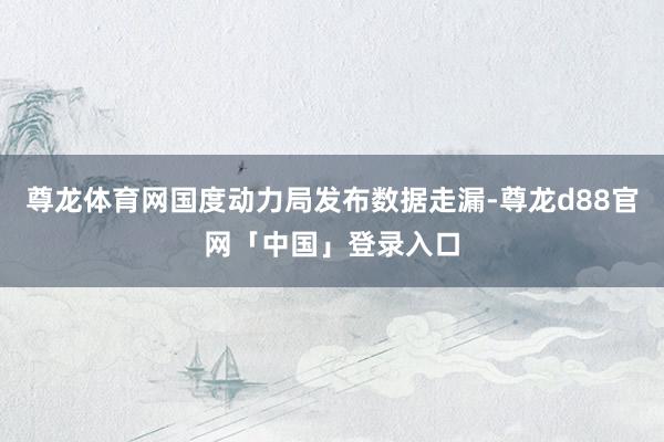 尊龙体育网国度动力局发布数据走漏-尊龙d88官网「中国」登录入口