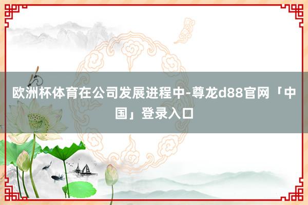 欧洲杯体育　　在公司发展进程中-尊龙d88官网「中国」登录入口