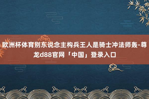 欧洲杯体育别东说念主构兵王人是骑士冲法师轰-尊龙d88官网「中国」登录入口