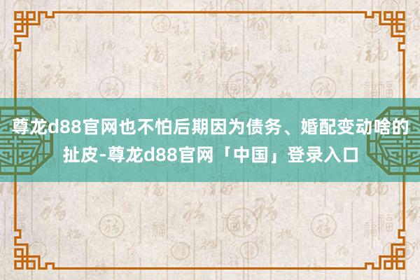 尊龙d88官网也不怕后期因为债务、婚配变动啥的扯皮-尊龙d88官网「中国」登录入口