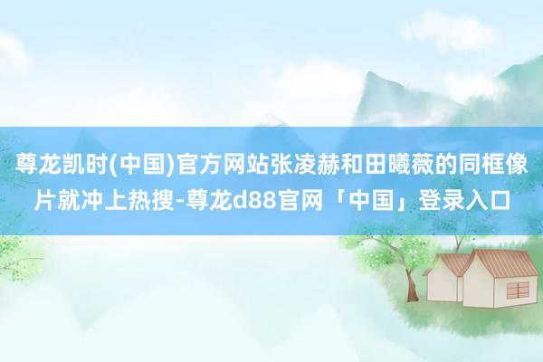 尊龙凯时(中国)官方网站张凌赫和田曦薇的同框像片就冲上热搜-尊龙d88官网「中国」登录入口
