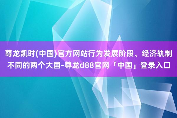 尊龙凯时(中国)官方网站行为发展阶段、经济轨制不同的两个大国-尊龙d88官网「中国」登录入口