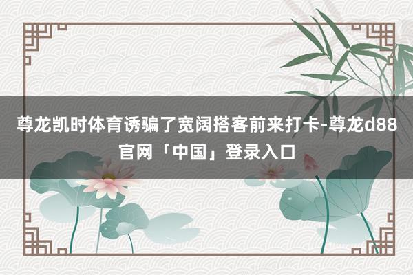 尊龙凯时体育诱骗了宽阔搭客前来打卡-尊龙d88官网「中国」登录入口
