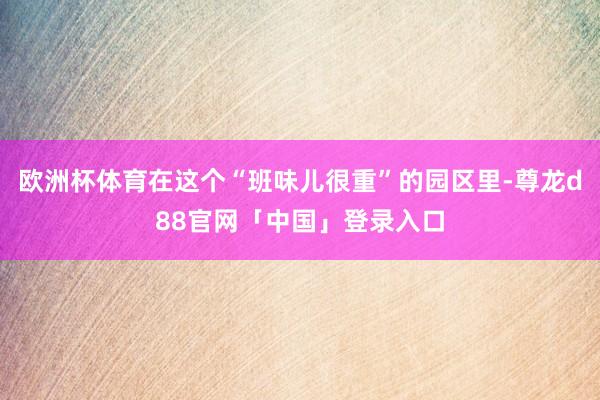欧洲杯体育在这个“班味儿很重”的园区里-尊龙d88官网「中国」登录入口