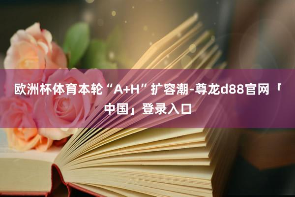 欧洲杯体育本轮“A+H”扩容潮-尊龙d88官网「中国」登录入口
