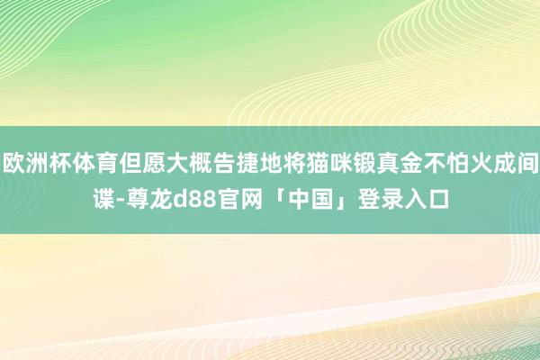 欧洲杯体育但愿大概告捷地将猫咪锻真金不怕火成间谍-尊龙d88官网「中国」登录入口