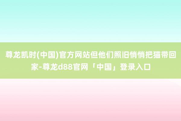 尊龙凯时(中国)官方网站但他们照旧悄悄把猫带回家-尊龙d88官网「中国」登录入口