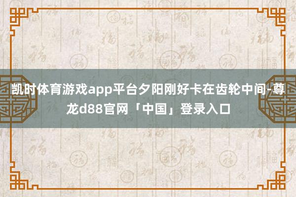 凯时体育游戏app平台夕阳刚好卡在齿轮中间-尊龙d88官网「中国」登录入口