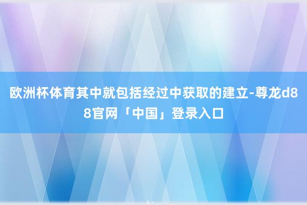 欧洲杯体育其中就包括经过中获取的建立-尊龙d88官网「中国」登录入口
