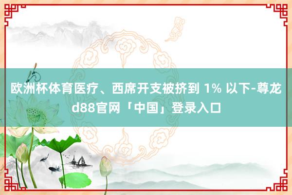 欧洲杯体育医疗、西席开支被挤到 1% 以下-尊龙d88官网「中国」登录入口