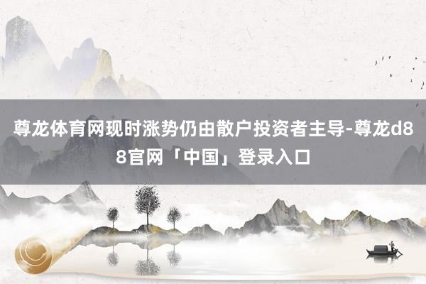 尊龙体育网现时涨势仍由散户投资者主导-尊龙d88官网「中国」登录入口